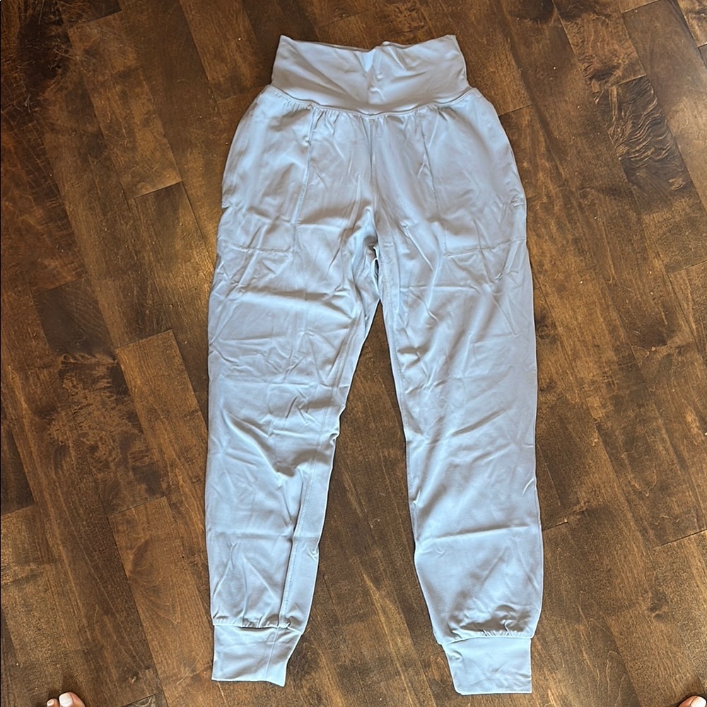 Athleta Light Blue Track Pants High-Rise Joggers